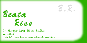 beata riss business card